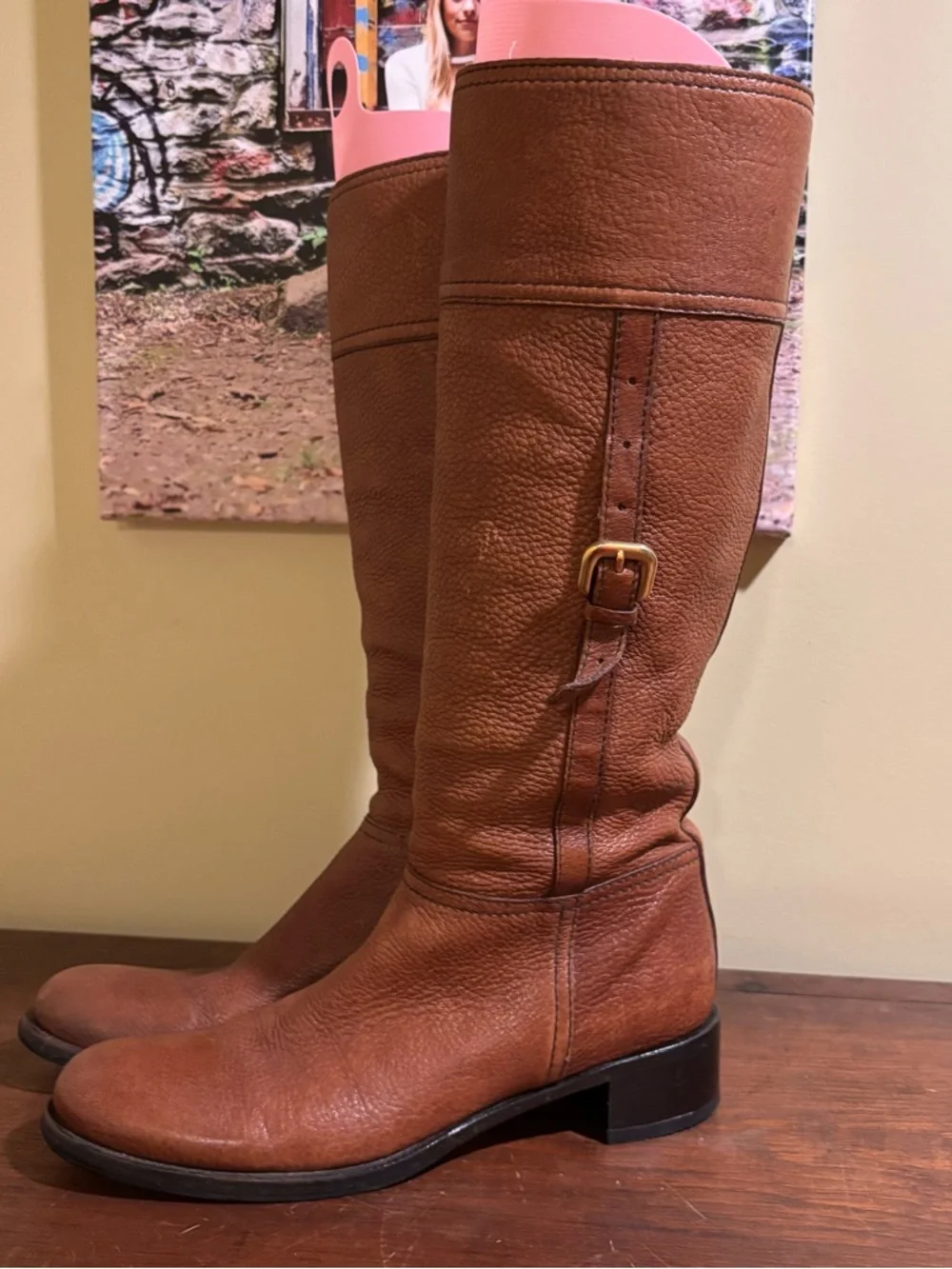 Prada Tall Leather Boots Size 38.5 - Picture 6 of 10